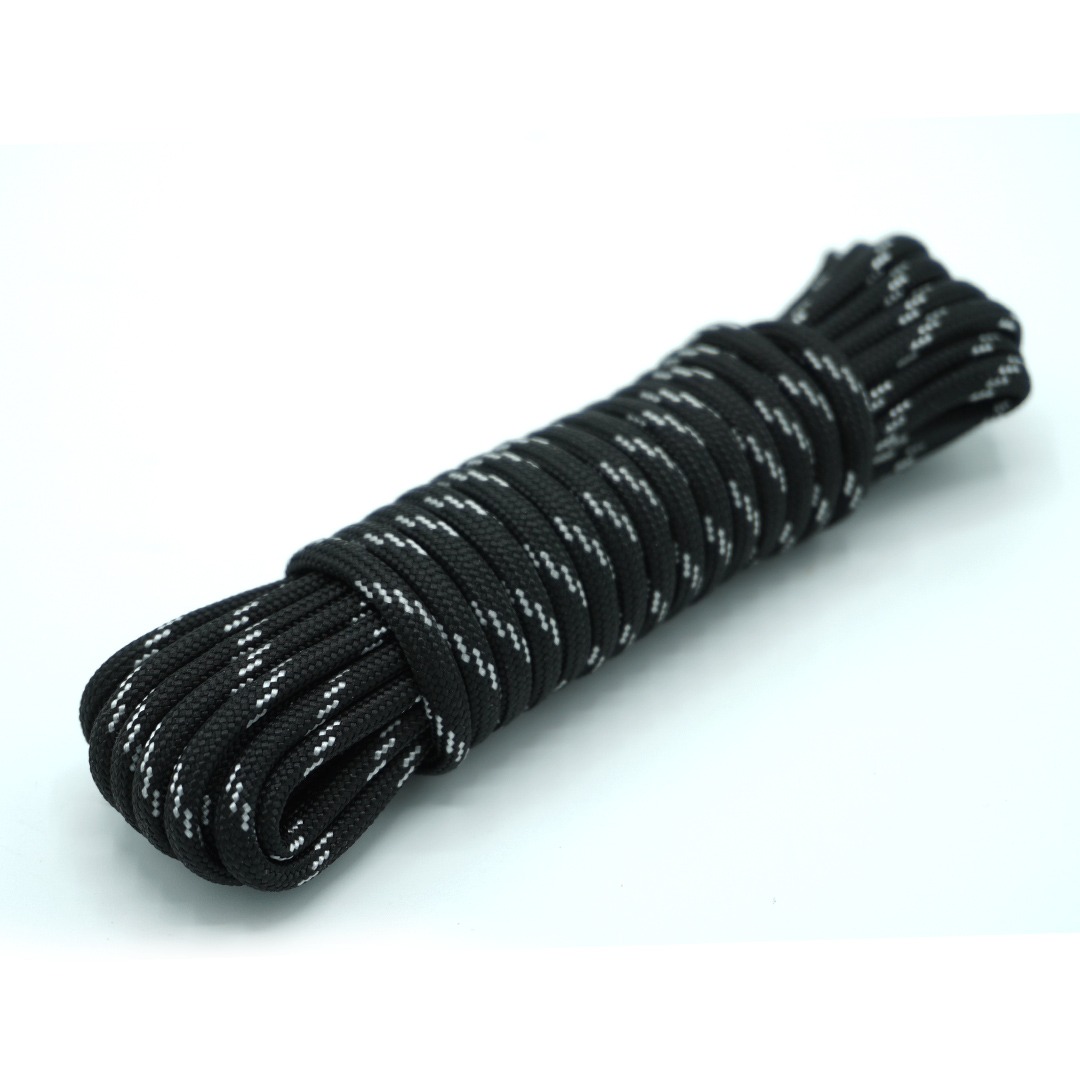 Paracord 550 - 4 mm | 39 - black white line - immagine 2