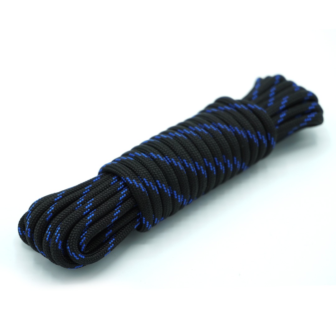 Paracord 550 - 4 mm | 40 - black blue line - immagine 2