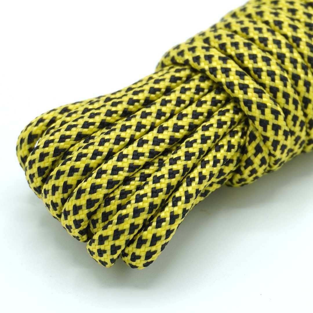 64 1 yellow snake paracord-550 4mm originale-mil-spec-type-III-7-strand-black-squirrel-paracord Paracord 550 - 4 mm | 64 - Yellow snake - immagine 1