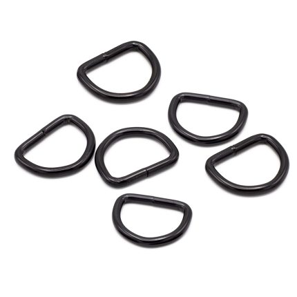 D-Ring nero acciaio inox