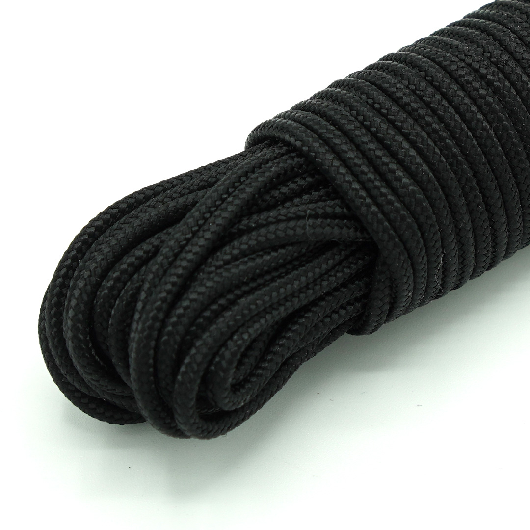 01-1-nero-paracord-275-2,2mm-originale-mil-spec-type-I-3-strand-black-squirrel-paracord Paracord 275 - 2,2 mm | 01 - Nero - immagine 1