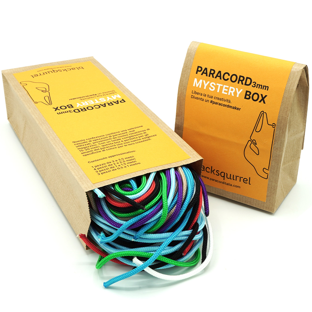 mystery box paracord 3 mm scoobydoo monkey fist blacksquirrel spezzoni colore mix Paracord Mystery Box 3 mm | Totale 15-20m - immagine 1