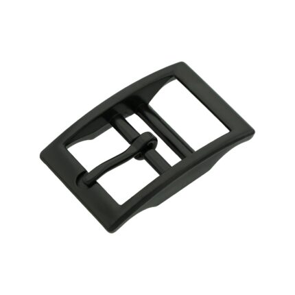 Fibbia per collari 25 mm nero opaco a doppia barra in metallo
